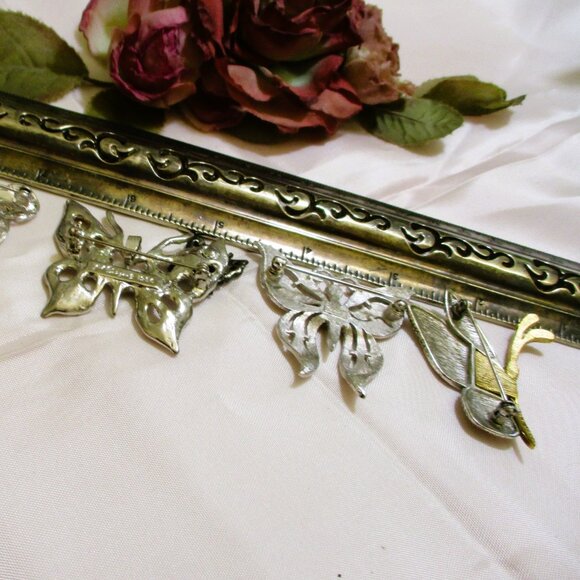 Vintage DESIGNER Butterfly Brooch Lot: Trifari, Liz Claiborne, Emmons - Picture 10 of 10